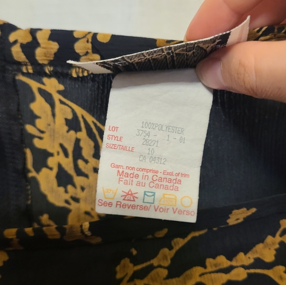 Black Brown and Gold Vintage Fall Floral Jessica Maxi Midi Skirt - Picture 3 of 4